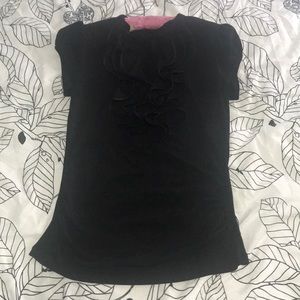 Black Top with Ruffled Details